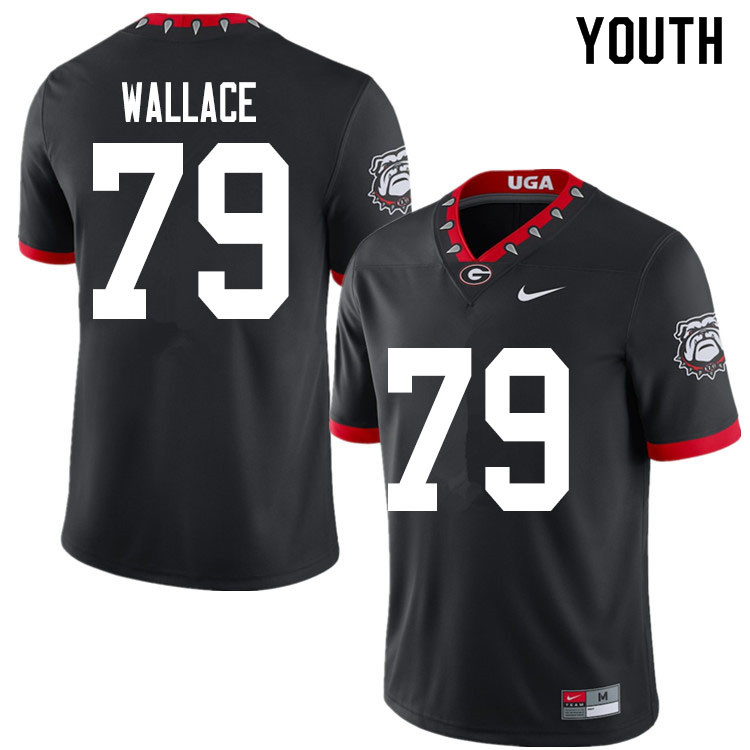 Georgia Bulldogs Youth Weston Wallace #79 Black 2020 Mascot 100th Anniversary Stitched College UGA Football Jersey 23EP016FX